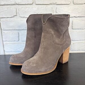 Splendid Suede Leather Heeled Floppy Booties Boots‎ Women's Size 8